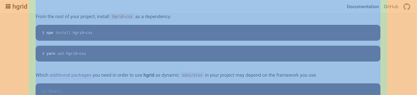 hgrid container width